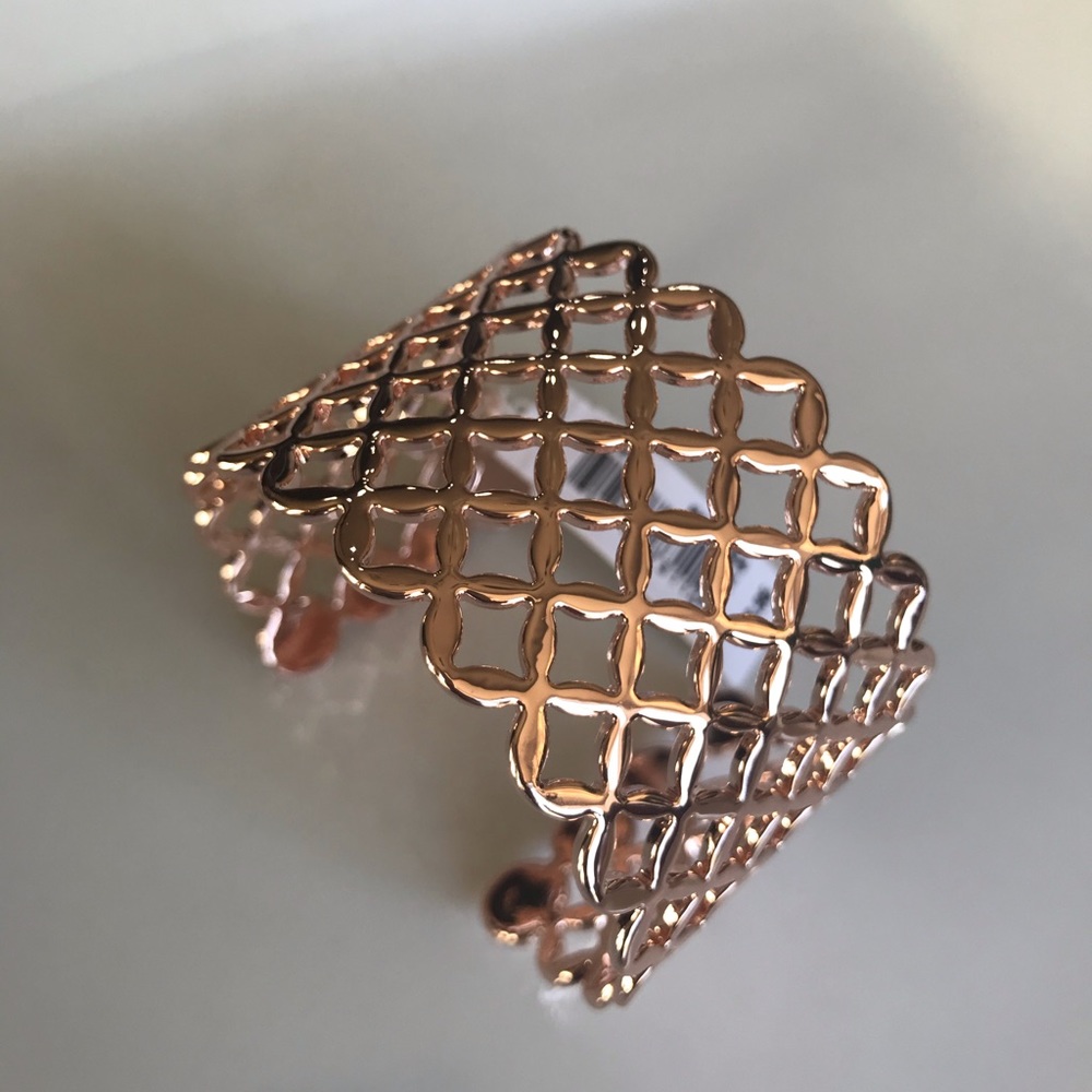 Periwinkle rose toned cuff bracelet